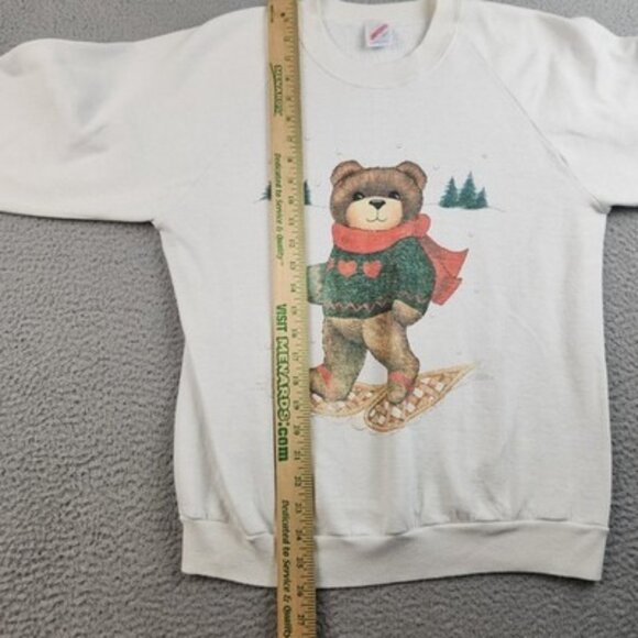 Vintage Jerzees Sweater Womens Large Bear Christmas Winter Pullover Cute 90s - Picture 5 of 11